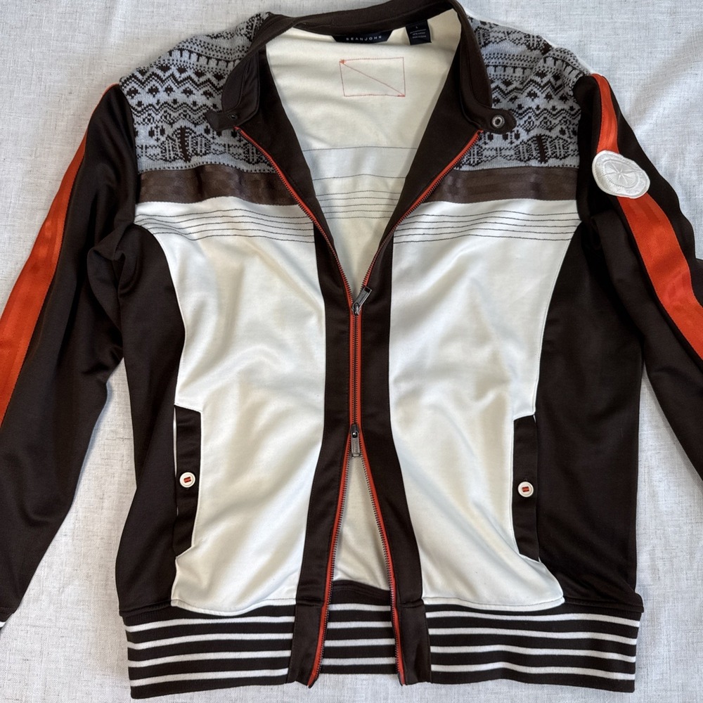 Sean John‎ Vintage Bomber Jacket Men L Y2K 90's Surfer Fairisle Varsity